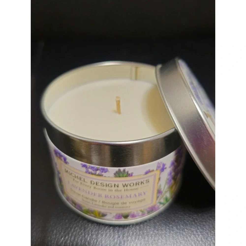 Michel Design Works Lavender Rosemary Travel Candle 5.5oz Soy Wax Tin NEW